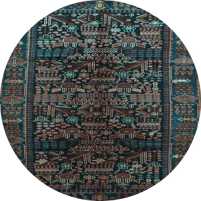 Round Persian Light Blue Traditional Rug, tr81lblu