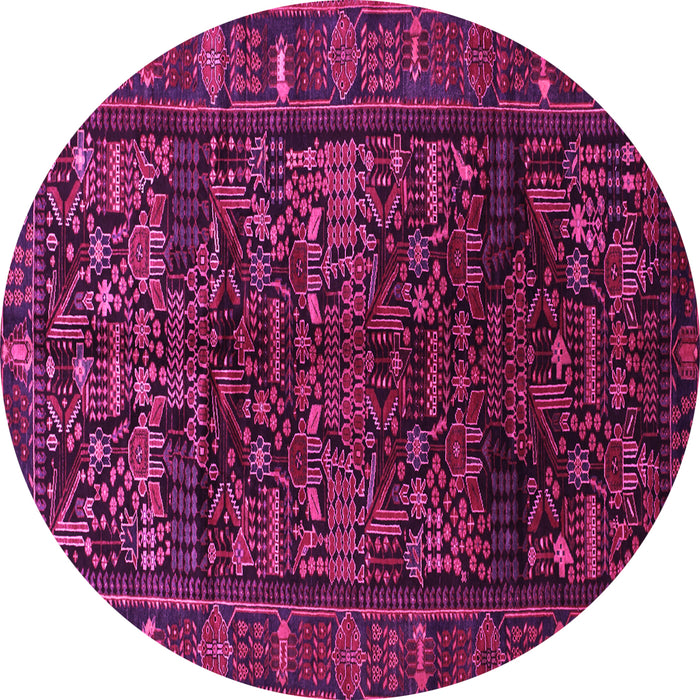 Round Persian Pink Traditional Rug, tr81pnk