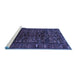 Sideview of Machine Washable Persian Blue Traditional Rug, wshtr81blu