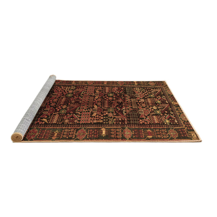 Sideview of Machine Washable Persian Brown Traditional Rug, wshtr81brn