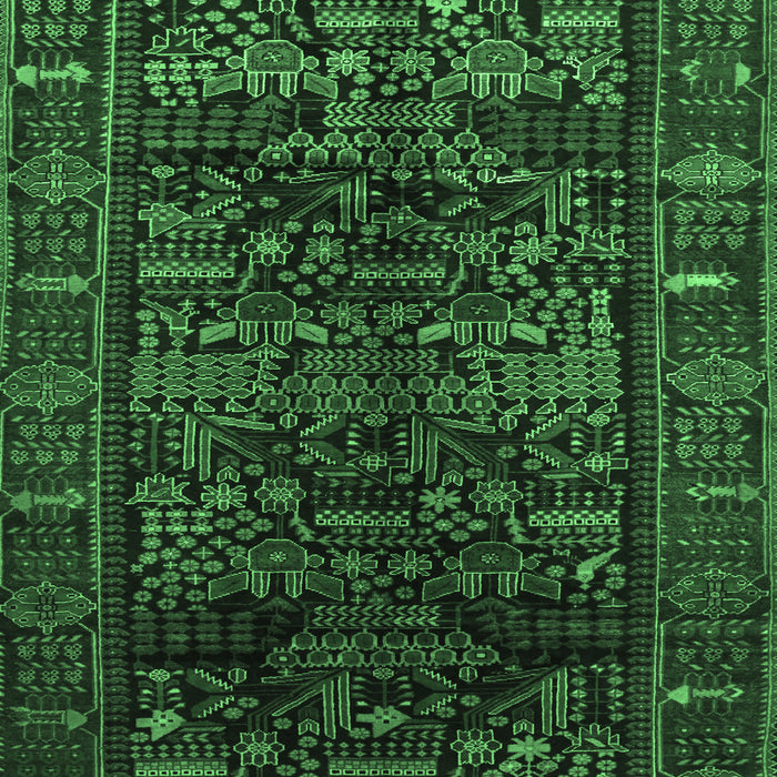 Machine Washable Persian Emerald Green Traditional Area Rugs, wshtr81emgrn