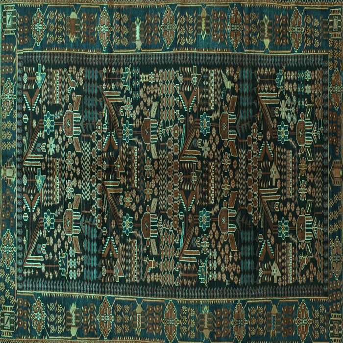 Square Persian Turquoise Traditional Rug, tr81turq