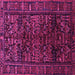 Square Machine Washable Persian Pink Traditional Rug, wshtr81pnk