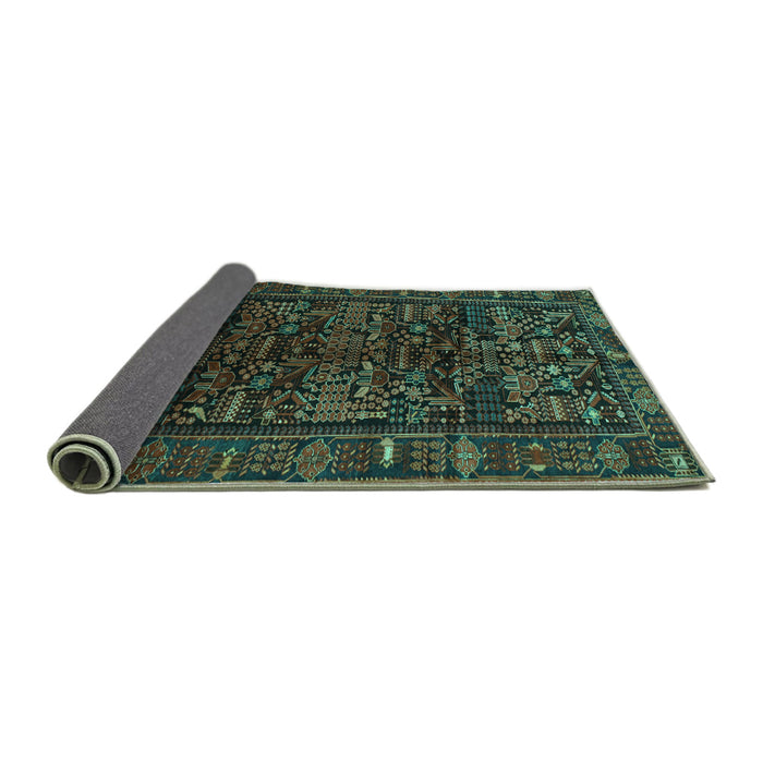 Sideview of Persian Turquoise Traditional Rug, tr81turq