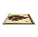 Sideview of Machine Washable Traditional Saddle Brown Rug, wshtr820