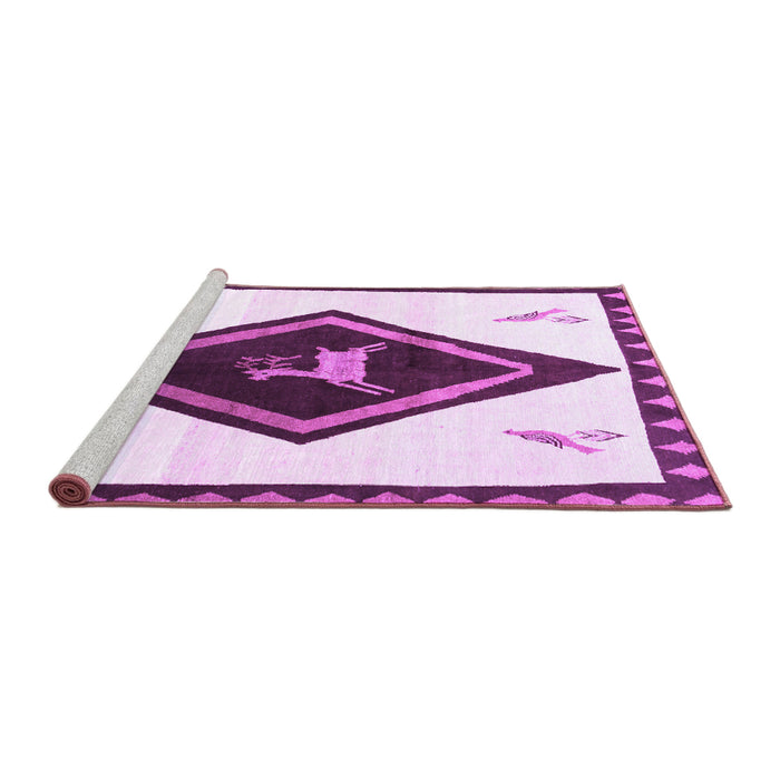 Sideview of Machine Washable Persian Purple Traditional Area Rugs, wshtr820pur