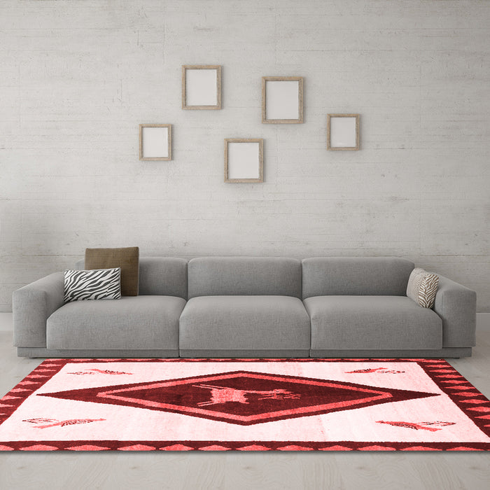 Traditional Red Washable Rugs