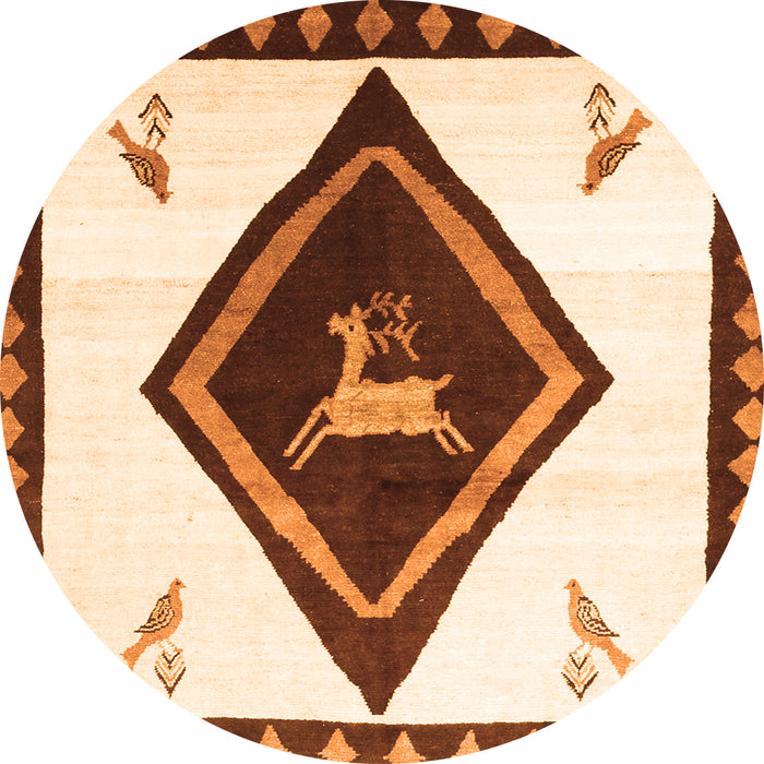 Square Persian Orange Traditional Rug, tr820org