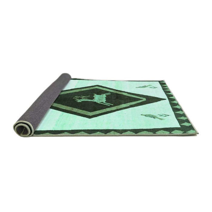 Sideview of Persian Turquoise Traditional Rug, tr820turq