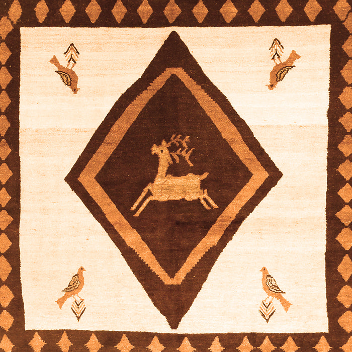 Serging Thickness of Persian Orange Traditional Rug, tr820org