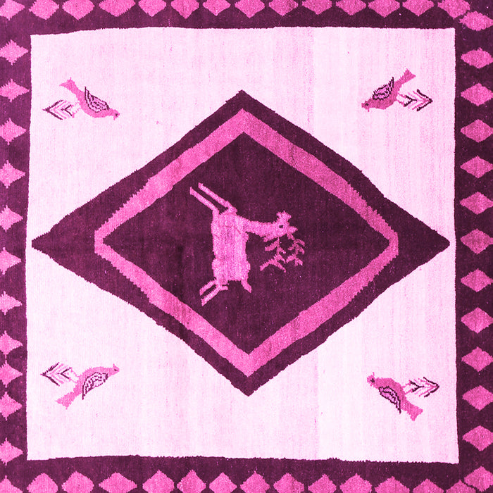 Square Machine Washable Persian Pink Traditional Rug, wshtr820pnk