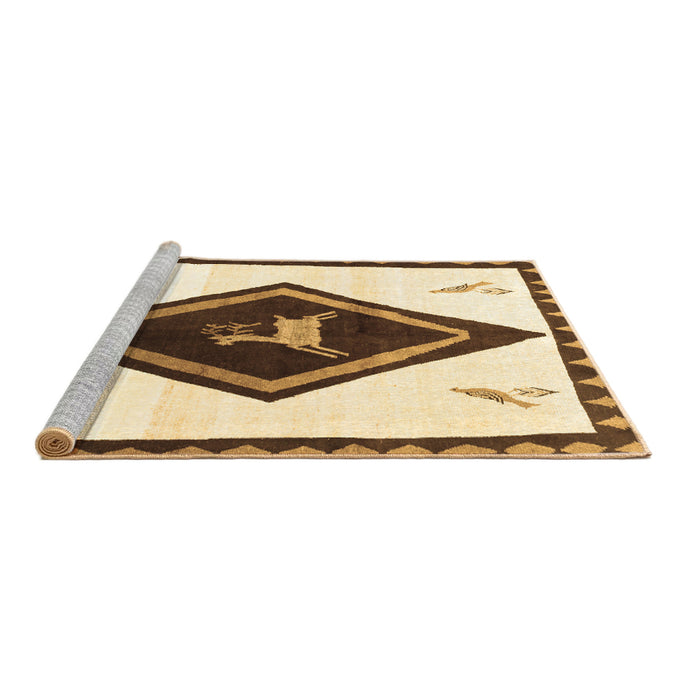 Sideview of Machine Washable Persian Brown Traditional Rug, wshtr820brn