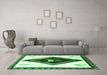 Machine Washable Persian Emerald Green Traditional Area Rugs in a Living Room,, wshtr820emgrn