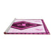 Sideview of Machine Washable Persian Pink Traditional Rug, wshtr820pnk