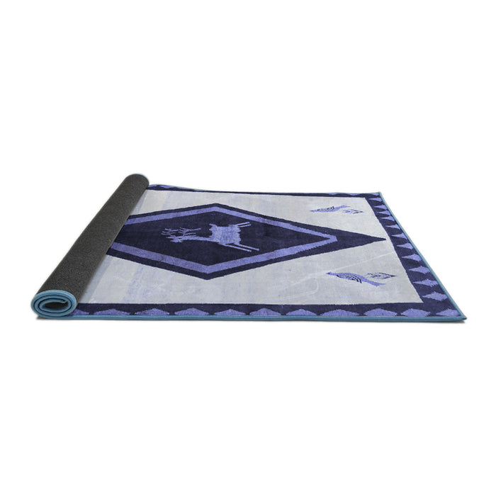 Sideview of Persian Blue Traditional Rug, tr820blu