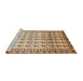 Sideview of Machine Washable Traditional Brown Gold Rug, wshtr821