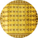 Round Machine Washable Persian Yellow Traditional Rug, wshtr821yw