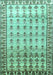 Machine Washable Persian Turquoise Traditional Area Rugs, wshtr821turq