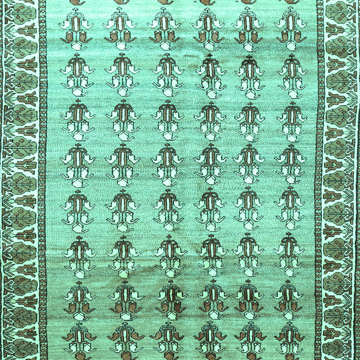 Machine Washable Persian Turquoise Traditional Area Rugs, wshtr821turq