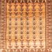 Round Machine Washable Persian Orange Traditional Area Rugs, wshtr821org
