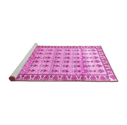 Sideview of Machine Washable Persian Pink Traditional Rug, wshtr821pnk