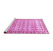 Sideview of Machine Washable Persian Pink Traditional Rug, wshtr821pnk