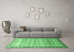 Machine Washable Persian Emerald Green Traditional Area Rugs in a Living Room,, wshtr821emgrn