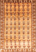 Serging Thickness of Machine Washable Persian Orange Traditional Area Rugs, wshtr821org