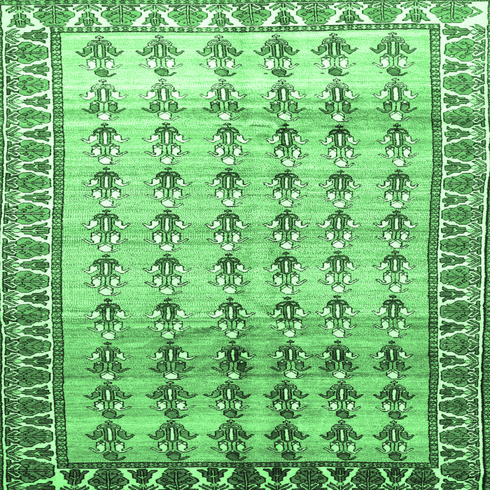 Square Persian Emerald Green Traditional Rug, tr821emgrn