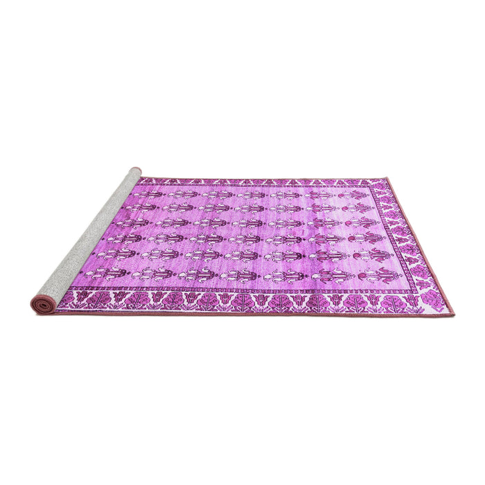 Sideview of Machine Washable Persian Purple Traditional Area Rugs, wshtr821pur