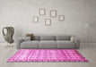 Machine Washable Persian Pink Traditional Rug in a Living Room, wshtr821pnk