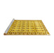 Sideview of Machine Washable Persian Yellow Traditional Rug, wshtr821yw