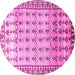 Round Machine Washable Persian Pink Traditional Rug, wshtr821pnk