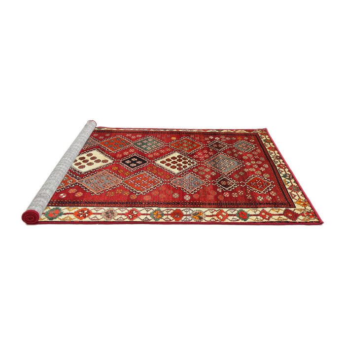 Sideview of Machine Washable Traditional Red Rug, wshtr822