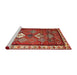 Sideview of Machine Washable Traditional Red Rug, wshtr822