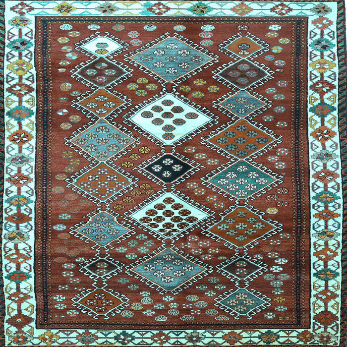 Square Machine Washable Persian Light Blue Traditional Rug, wshtr822lblu