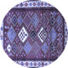 Round Persian Blue Traditional Rug, tr822blu