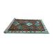 Sideview of Machine Washable Persian Light Blue Traditional Rug, wshtr822lblu