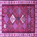 Square Machine Washable Persian Purple Traditional Area Rugs, wshtr822pur