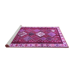 Sideview of Machine Washable Persian Purple Traditional Area Rugs, wshtr822pur