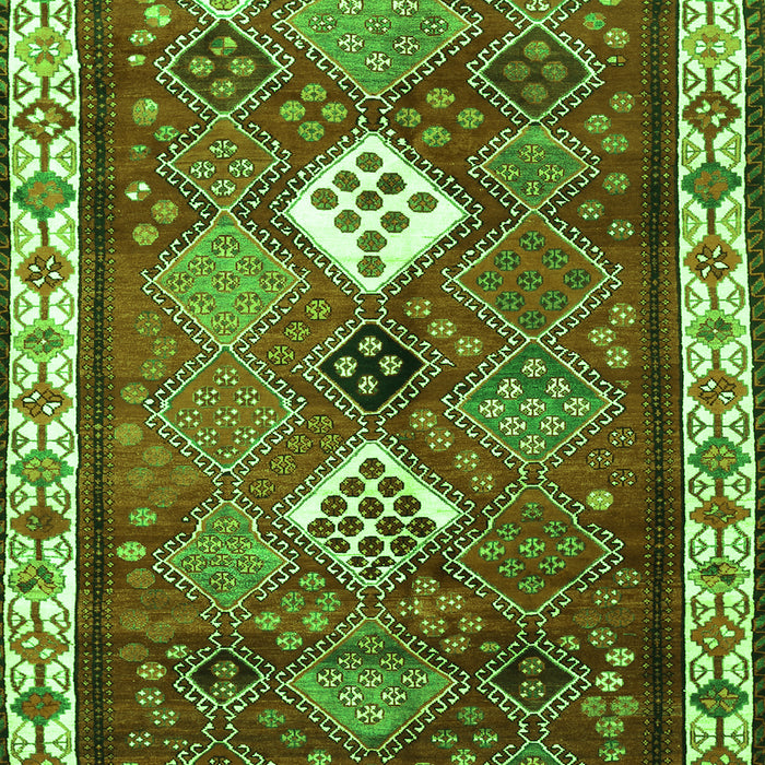 Serging Thickness of Machine Washable Persian Green Traditional Area Rugs, wshtr822grn