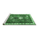 Sideview of Machine Washable Persian Emerald Green Traditional Area Rugs, wshtr822emgrn