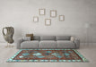 Machine Washable Persian Light Blue Traditional Rug in a Living Room, wshtr822lblu