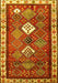 Machine Washable Persian Yellow Traditional Rug, wshtr822yw