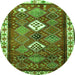 Square Persian Green Traditional Rug, tr822grn