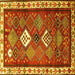 Square Persian Yellow Traditional Rug, tr822yw