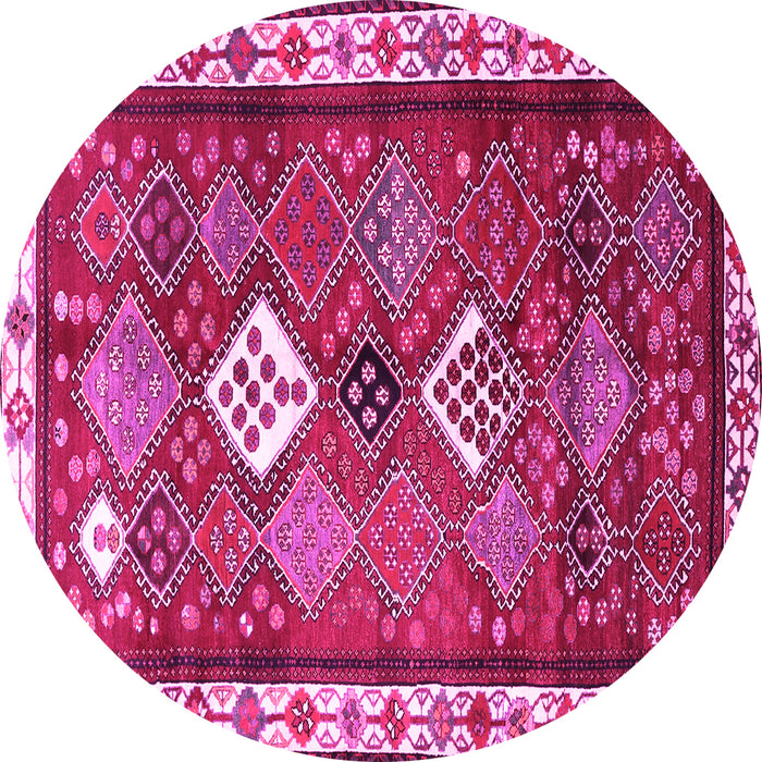 Round Persian Pink Traditional Rug, tr822pnk
