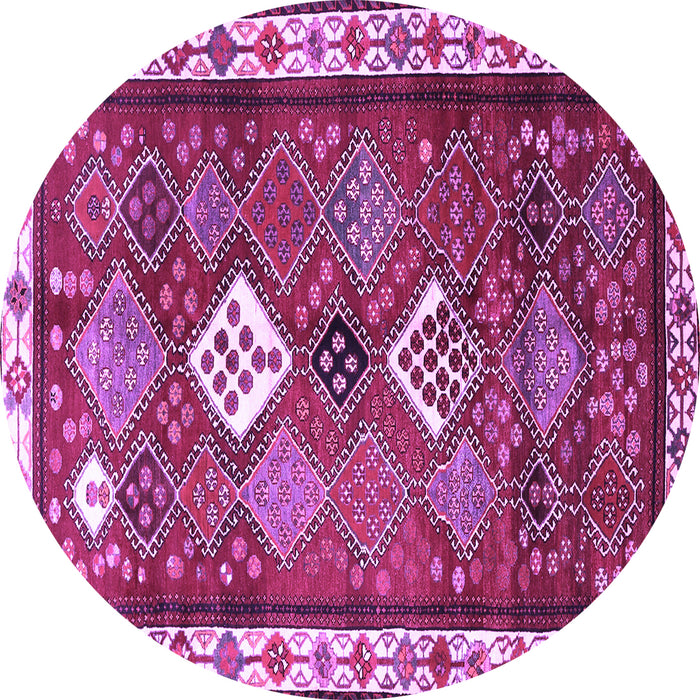 Round Persian Purple Traditional Rug, tr822pur