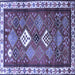 Square Persian Blue Traditional Rug, tr822blu