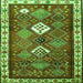 Serging Thickness of Persian Green Traditional Rug, tr822grn